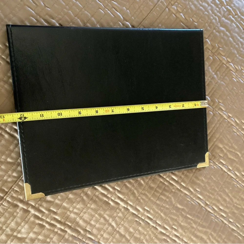 Black notepad holder with Gold Accents